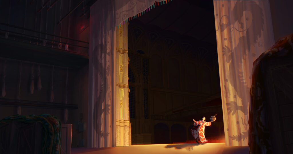 Neesa balancing on Orpheum stage