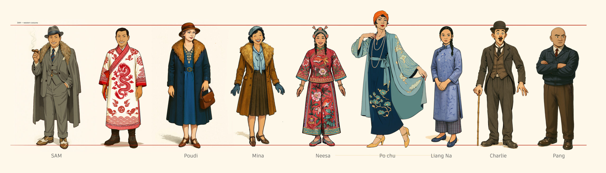 Characters from Shanghai Follies