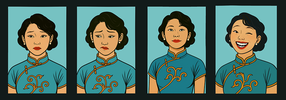 Four expressions of Mina